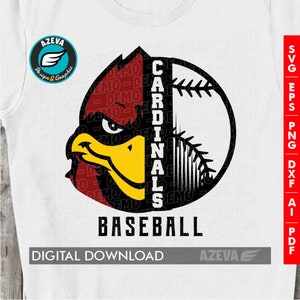 Cardinals Svg, Ai, Png, Eps, Dxf and Pdf files Sport Baseball files - "Spirit Series" (11925)