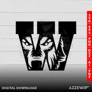 Lobo - Lobos - Wolfpack em W Letter Design png, eps, ai, dxf, png, pdf, jpg e svg arquivos para cricut,svg para camisas,sublimação png