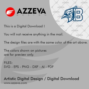 Puede incluir: Un dise&ntilde;o de descarga digital que presenta una mascota azul y blanca con cabeza de p&aacute;jaro y el texto "BLUEJAYS" y el n&uacute;mero "8". El dise&ntilde;o es para un equipo deportivo o una escuela.