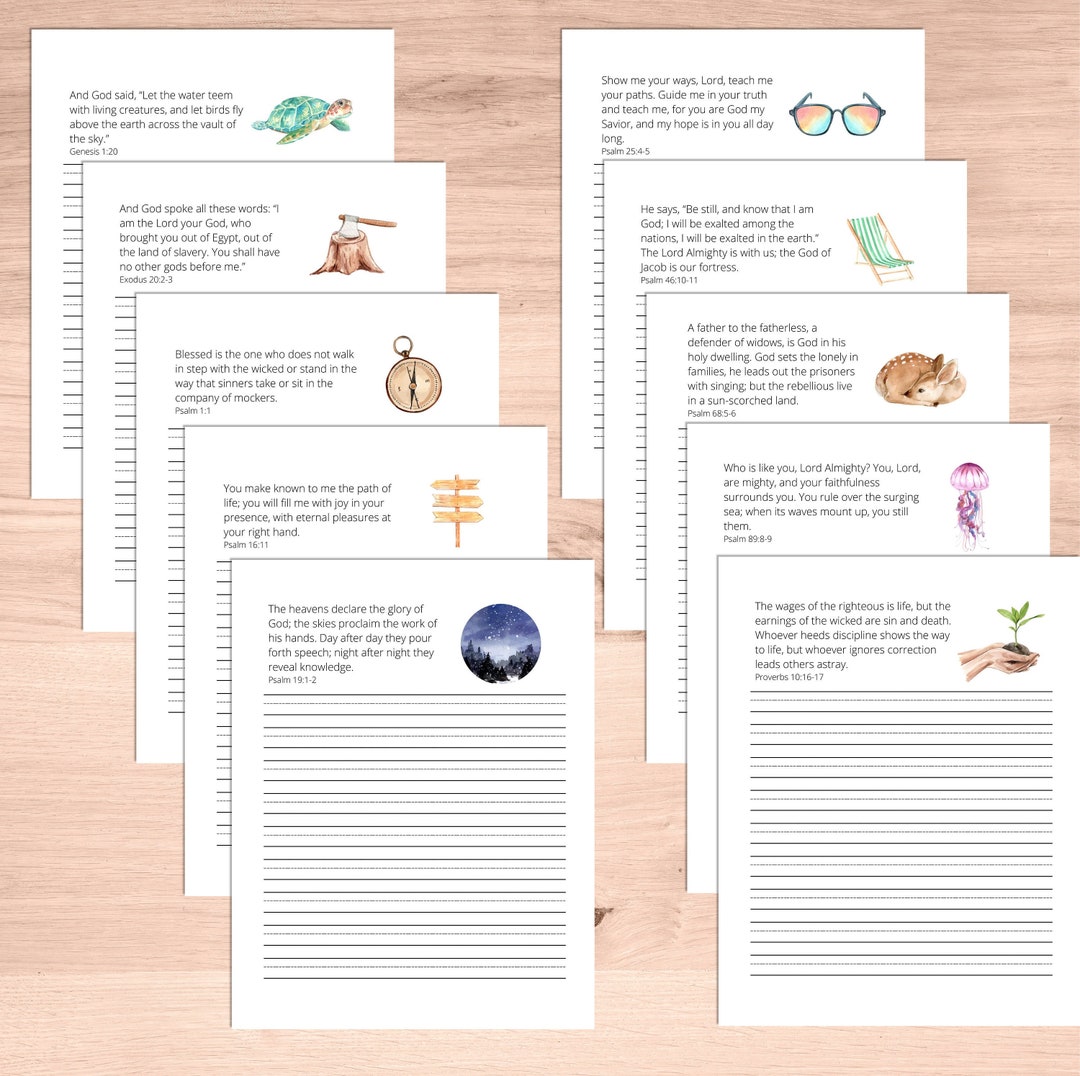 Bible Writing Paper, Set 2, 25 Pages - Etsy