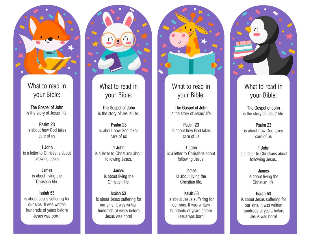 Editable Printable Bible Bookmarks for Kids - Etsy