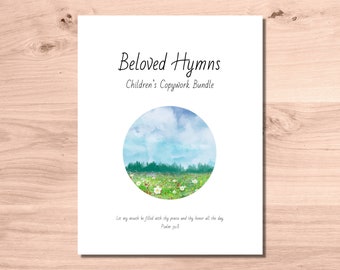 Children's Hymn Copywork Bundle: Christian Homeschool Handwriting (PDF)