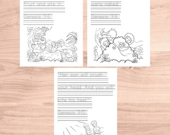 Adam & Eve Tracing Worksheet: Christian Homeschool Printable (PDF)