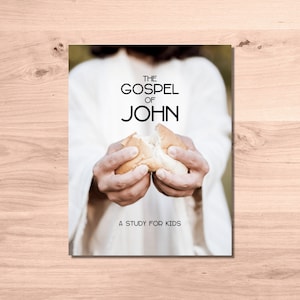 Estudio bíblico para niños: El Evangelio de Juan // 22 días / Educación cristiana en casa / Libro de ejercicios bíblicos / Niños, preadolescentes, adolescentes