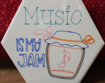 Ceramic Beverage Coaster - Music is my Jam