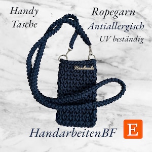 Handy Täschchen, Umhängetasche, modern und zeitlos, Ropegarn, UV beständig, Blau