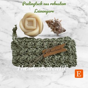 Seiflappen für leichtes Peeling - Leinenkordel Naturbelassen - Sandfarben