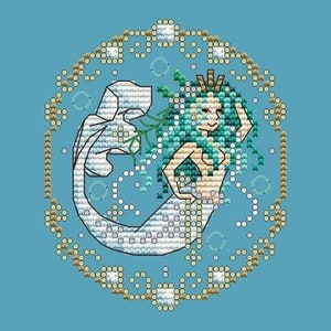 Treasures of the Deep April (Diamond) Mermaid Cross Stitch Pattern