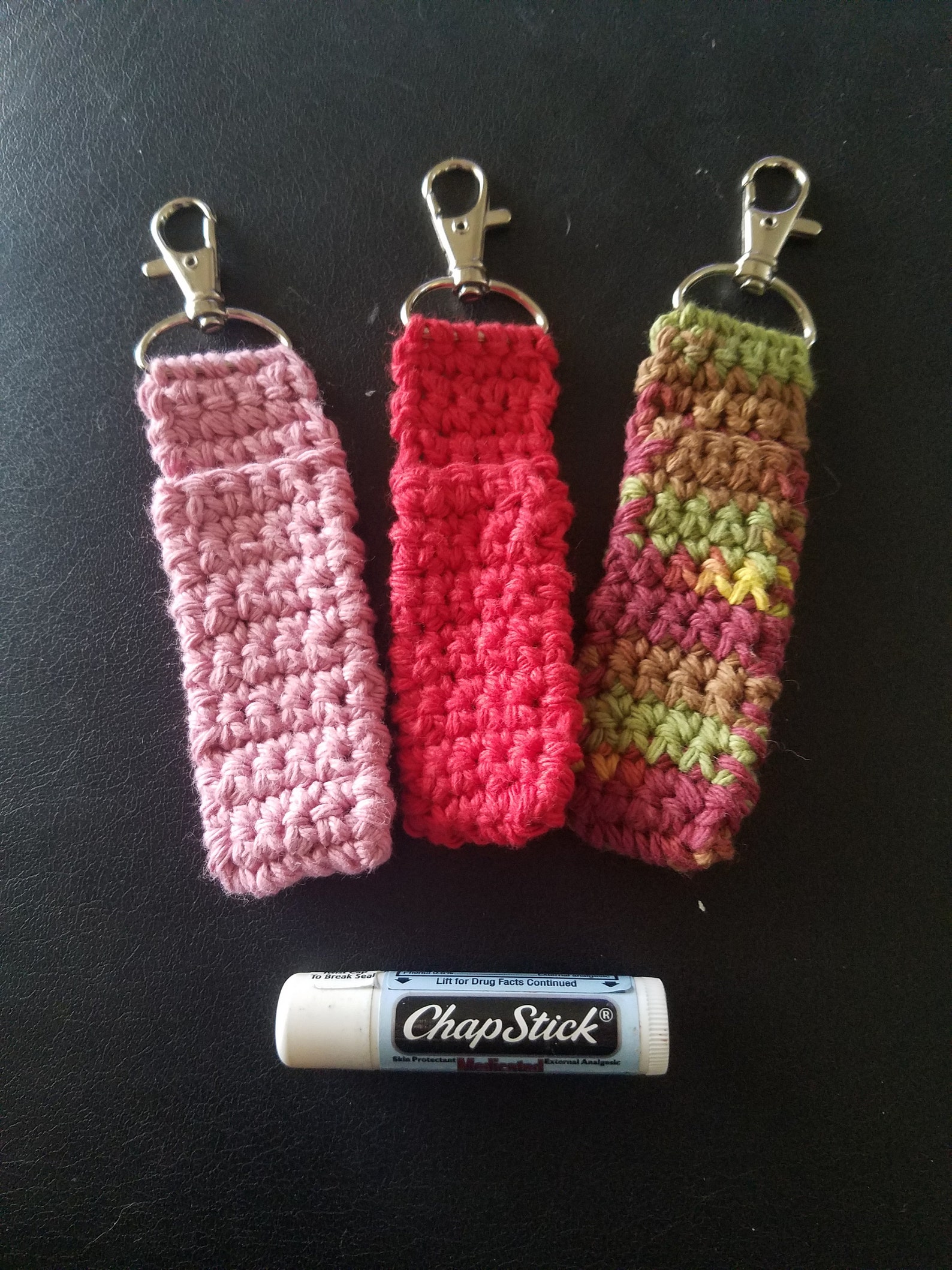 Chapstick Holder Keychain Handmade Crochet Etsy