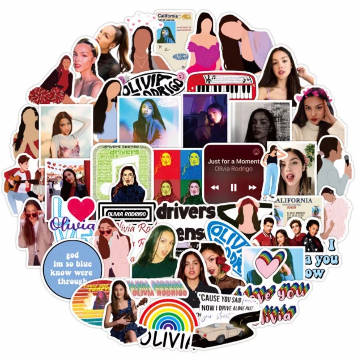 50 pack Olivia Rodrigo Singer Stickers Aesthetic Waterproof | Etsy