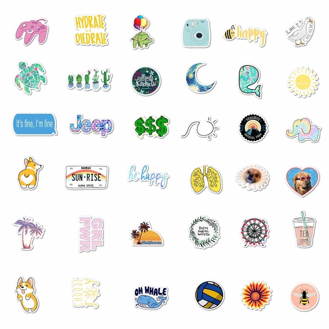 100 pack Aesthetic VSCO Stickers Aesthetic Waterproof | Etsy