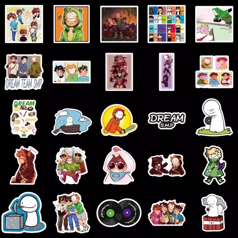 dream smp waterproof vinyl stickers tommyinnit karl sapnap
