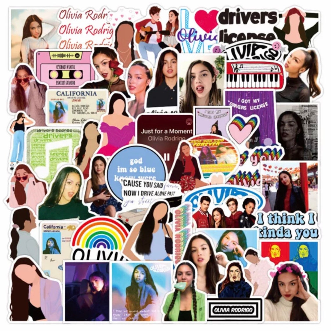 50 pack Olivia Rodrigo Singer Stickers Aesthetic Waterproof Etsy