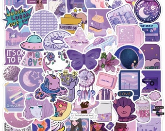 purple aesthetic stickers etsy