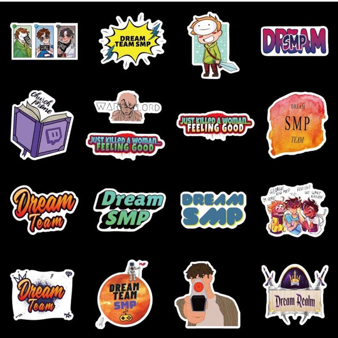 50 dream smp waterproof vinyl stickers tommyinnit karl etsy