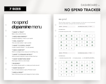 No-Spend Tracker Printable: Monatliche Ziele, A5 A6 Taschenformate (Digitaler Download)