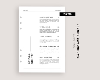 Minimal Planner Dashboard Printable: A5, A6, FC, Pocket (Digital Download)