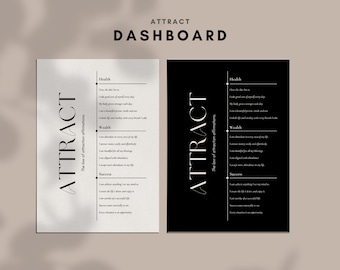 Minimalist Printable Planner Dashboard, Law of Attraction (Digital Download)