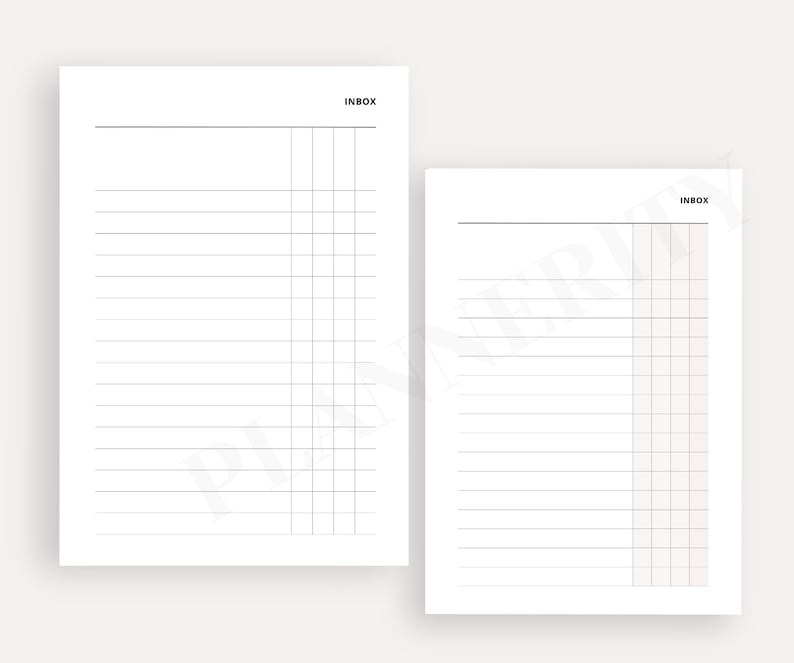 Minimalist Planner Dashboard: Inbox/list Bundle (digital Download) - Etsy
