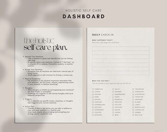 Printable Self Care Dashboard: Minimalist Planner (A4, A5, A6, Personal) (Digital Download)