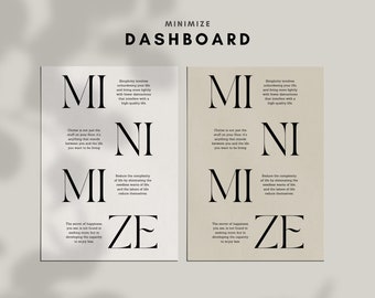 Minimalistisch plannerdashboard: afdrukbare zelfzorg A5 (digitale download)