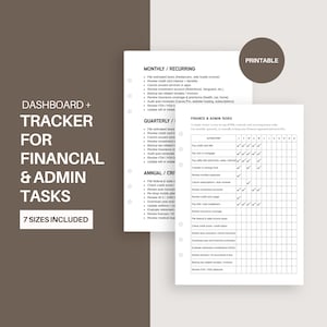 Może przedstawiać: Drukowana lista kontrolna do zarządzania finansami i zadaniami administracyjnymi. Lista kontrolna jest podzielona na sekcje miesięczne, kwartalne i roczne. Każda sekcja zawiera listę zadań z polami wyboru do śledzenia ukończenia. Lista kontrolna została zaprojektowana, aby pomóc użytkownikom w utrzymaniu organizacji i kontroli nad finansami.