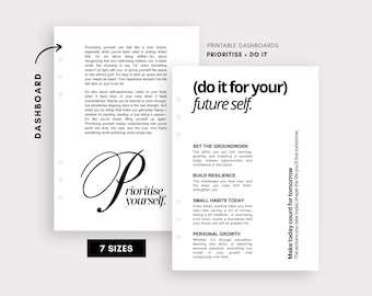 Planificador minimalista: divisores imprimibles (A5, A6, tamaño personal) (descarga digital)