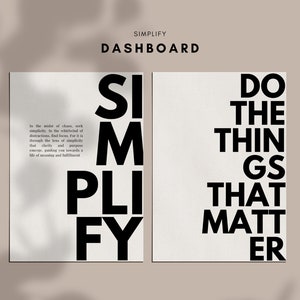 Minimalist Planner Dashboard: A4, A5, A6, Personal Sizes (Digital Download)