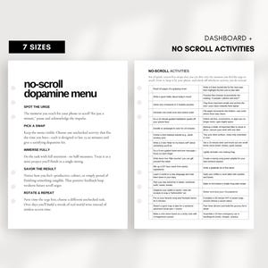 Digital Detox Activity Menu Printable • Screen Time Habit Tracker • Phone Break Planner Insert PDF