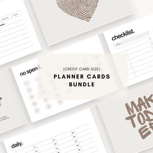 Credit Card Size Planner Cards Bundle (Digital Download)