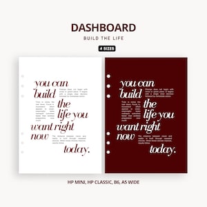 Minimalist Planner Dashboard 2026, HP Mini, HP Classic (Printable)
