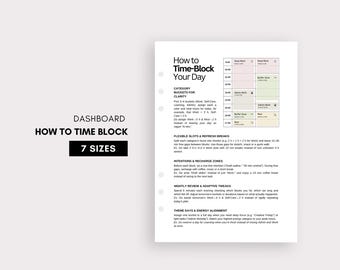 Minimalist Planner Dashboard Printable: A5, A6, FC, Pocket (Digital Download)
