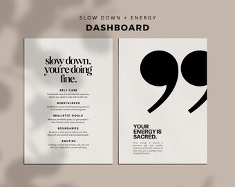 Minimalistisch dashboard zelfzorgplanner: A5, persoonlijk formaat (digitale download)