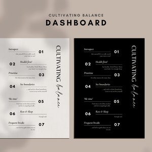 Printable Dashboard, Printable Aesthetic Dashboards, Minimal Planner Dashboard, Self Care Dashboard, Classic HP Dashboard, HP Mini Dashboard