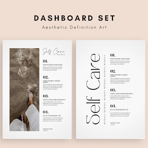 Printable Dashboard Set of 2, Printable Dashboard Planner, Minimal Planner Dashboard, Self Care Dashboard, A5 Dashboard, Personal Dashboard