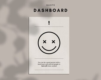 Minimalist Planner Dashboard: Self-Care Quote (Digital Download)