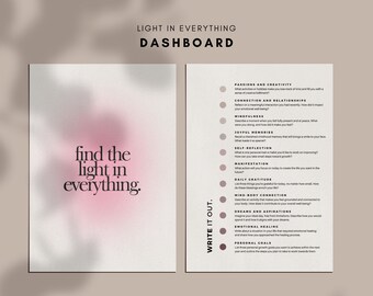 Dashboard voor zelfzorgplanner, afdrukbaar dagboek (digitale download)