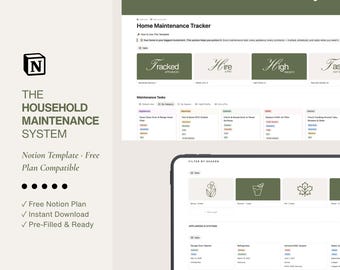 Notion Home Maintenance Tracker | Life Audit System (Notion Template)