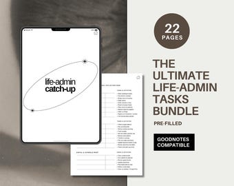 Life Admin Planner Bundle, Household Tasks, GoodNotes Compatible (Digital)