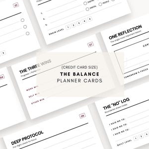 Balance Planner Cards | Daily Task Priority System (Credit Card Size) (Digital Download)