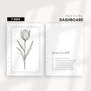 Minimalist Floral Planner Dashboard: A5 A6, Mindful Design (Digital Download)
