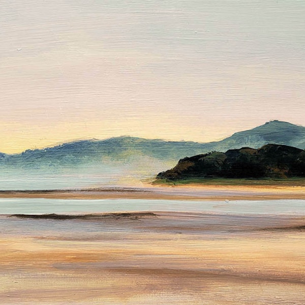 Costa Rica Beach Mountains painting Tamarindo 11"x14"