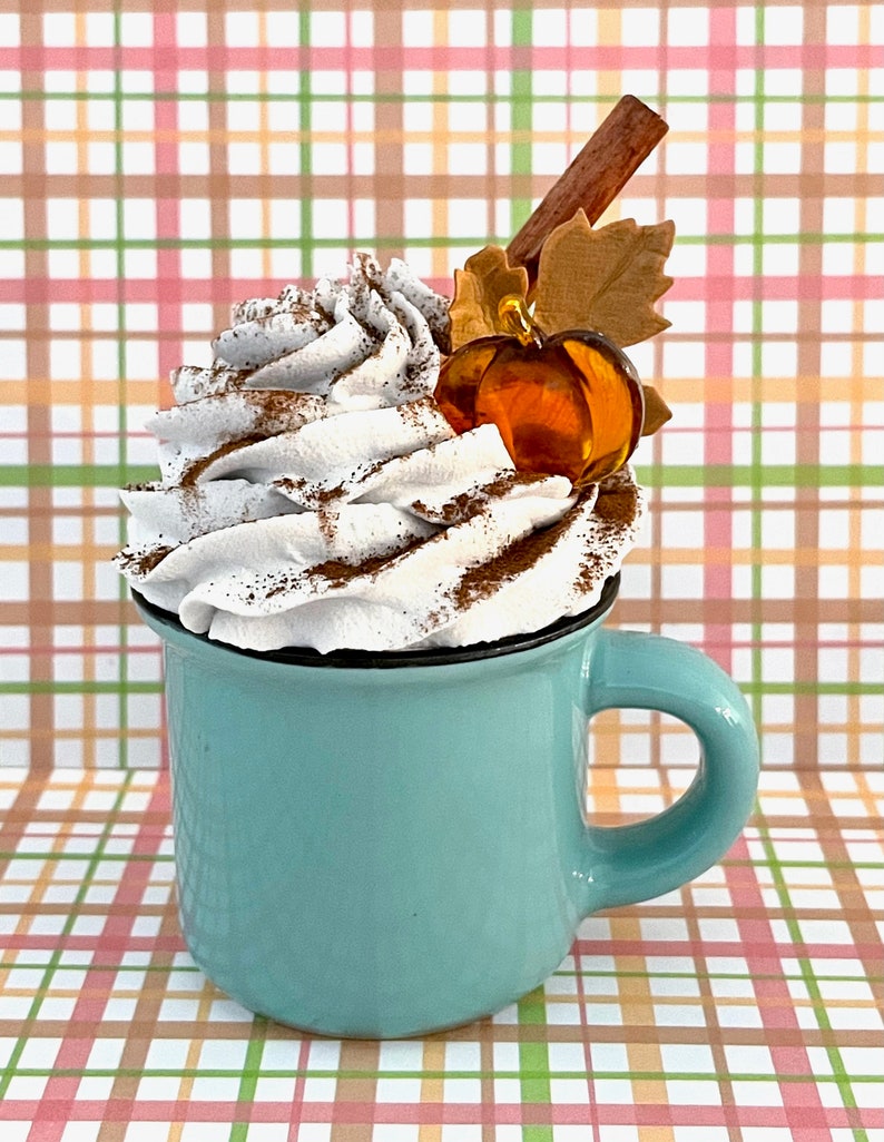 Pumpkin Spice Mini Mug, Tiered Tray Decor, Fall Mug, Pumpkin Decor, Photo Props, Fall Mini Cups, Pumpkin, Coffee Bar Decor Spice Cup, image 2