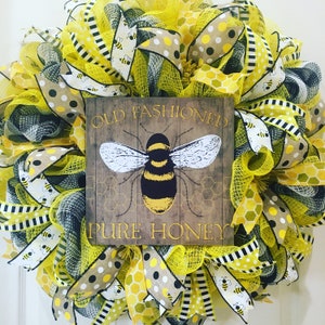 Bee Wreath, Bumble Bee Wreath, Bumblebee Wreath, Summer Wreath, Spring Wreath, Everyday Wreath