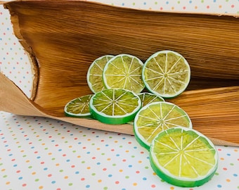 Realistic Faux/Fake Lime Slices, Lime Tier Display, Artificial Lime Slice, Lime Decor