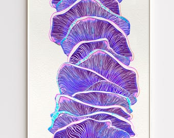 Cathedral Gills | Wall Art Mushroom Abstract Print Psychedelic | Fungi Artwork