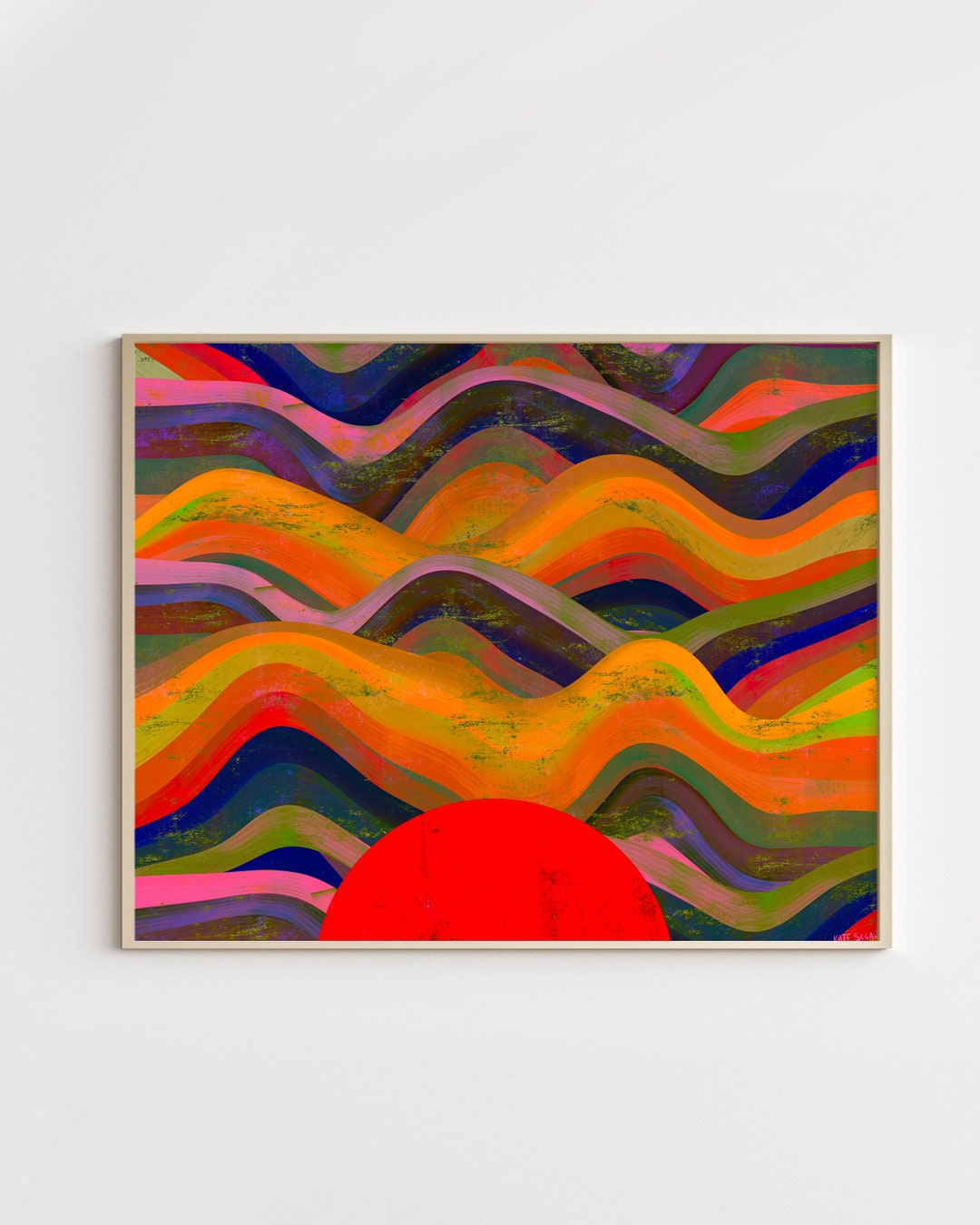 Red Sunset Ripple Red Sun Rippled Sky - Etsy