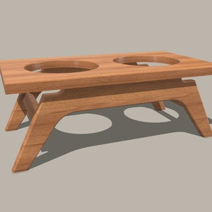 Dog Bowl Stand CNC File (CNC furniture file, Midcentury Modern Furniture, Digital File)