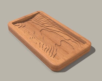 Topography Catchall Tray: 3D STL File for CNC Routing (Digital File)