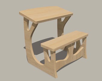 Midcentury Modern Kids Desk CNC File: Toddler Furniture (Digital File)